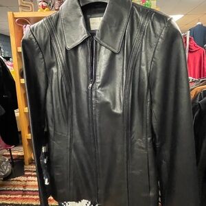 Worthington Black Leather Jacket Y2K